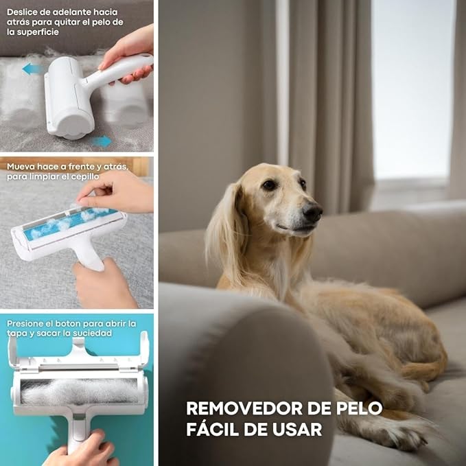 Quitapelos y Rodillos para Mascotas - Reutilizable y Fácil de Usar, para Perros, Gatos y Más